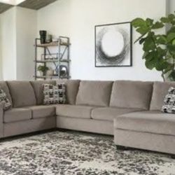GRAY Sectional Sofa 3 piece wide shareable chaise (right or left available) 12x8 accent pillows optional ottoman $1500 was $2500 pick up can deliver