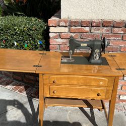 White Antique Sewing Machine 