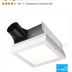 Broan-NuTone Roomside Series, Decorative, White Trim, 110 CFM, Roomside Ceiling Bathroom Exhaust Fan with LED Lighting, ENERGY STAR