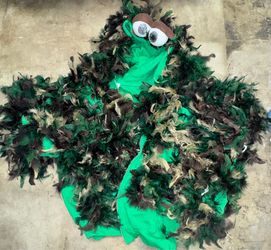Green Monster Bird Halloween Costume with Feathers