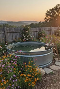 700 gal. Galvanized Round Stock Tank, 8 ft. x 2 ft. x 8 ft.