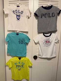 Polo Ralph Lauren Toddler Boy 2T Graphic Tee Bundle Lot - 5 Pack Nautical Crest