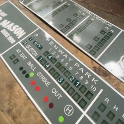 Heavy metal Fenway Park Red Sox sign. 12” x 8’ wide