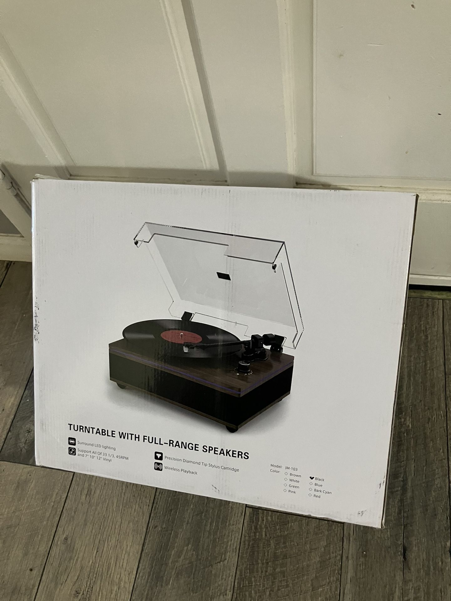 Vinyl Record Player with Built-in Stereo Speakers Bluetooth Belt-Drive Turnta...