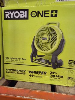 RYOBI
ONE+ 18V Cordless Hybrid WHISPER SERIES 7-1/2 in. Fan (Tool