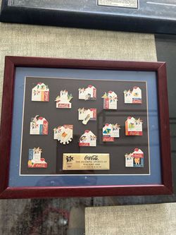 Vintage 1998 Coca-Cola Nagano Winter Olympics Sports Framed Pin Set Limited Edition
