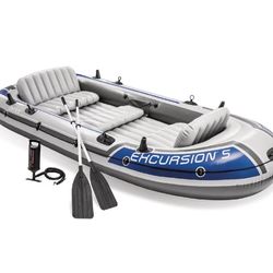 BRAND NEW INTEX 68325EP Excursion 5 Inflatable Boat Set