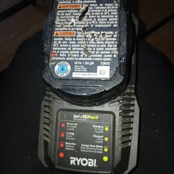  Ryobi charger and battery