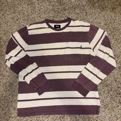 Vintage Stussy Striped Long Sleeve Shirt L