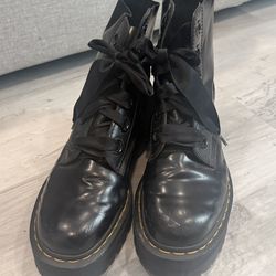 Dr Martens Platform Boots With Ribbon Laces