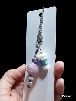 Charm For Tumbler Handle - Purple Starbies