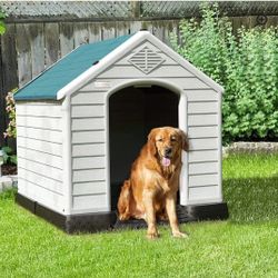 New Plastic Large Dog House  With Elevated Floor Ventalated Panels ALL Weather Resistant Pet Shelter Large Dog Igloo  3 Sizes AvailablCasa De Mascota 