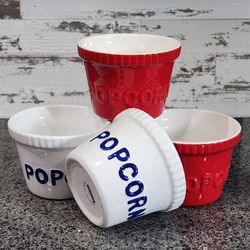 Ceramic Popcorn Bowls Set Of 4