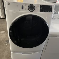 Ge Front Load Gas Dryer With Pedestal 9 Cubic