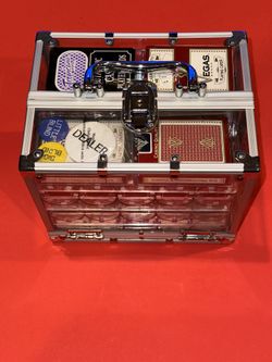 Harbro 600 PIECE Vegas Style Hold 'em Poker Chips Set w/Acrylic Case Trays & Buttons