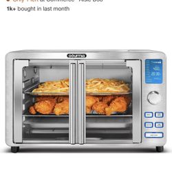 Gourmia 9-Slice Digital Air Fryer Oven with 14 One-Touch Cooking Functions and Auto French Doors: Convection Toaster Oven