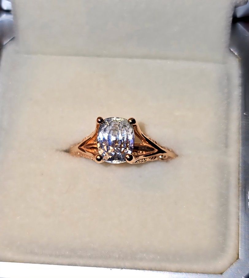 Rose Gold Sapphire Ring 1.61 Carats