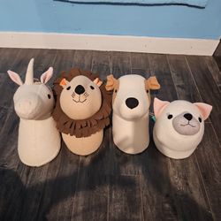 PILLOWFORT  4 PACK UNICORN, LION, DOG  AND CAT