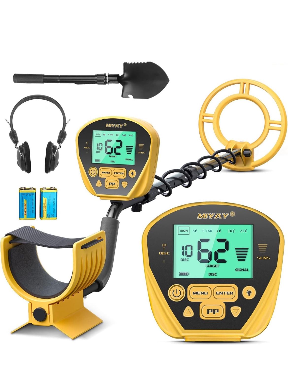 Metal Detector for Adults (German Patent 2024), Professional Metales Detectors with LCD Display, High Accuracy, Waterproof, Pinpoint, 5 Modes, 10" Coi