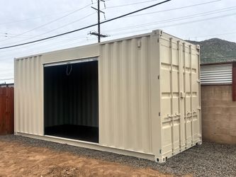 20FT SHIPPING CONTAINER – WIND & WATERTIGHT | HEAVY DUTY STORAGE SHED | CONNEX BOX (REFURBISHED W/ 8FT ROLL UP DOOR)