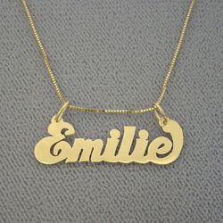10k solid, gold personalized name, necklace