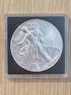 2014 AMERICAN SILVER EAGLE DOLLAR COIN 1 OZ. 999 PURE FINE SILVER BULLION + CASE
