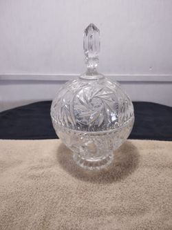 Glass candy dish with lid