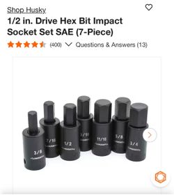 Husky 1/2” hex bit 7pc socket set