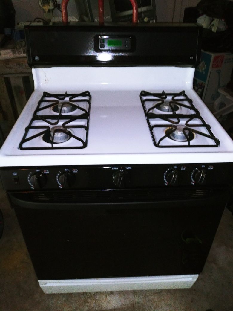 Ge gas stove and over the range microwave