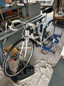 Raleigh Bicycle with stationary trainer