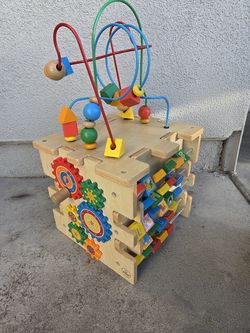 Wooden activity cube