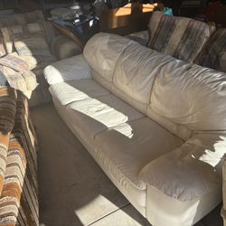 White leather couch
