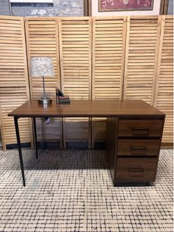 Brown Desk with Drawers