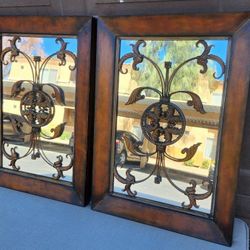 2 Decorative  Metal Wall Mirrors  