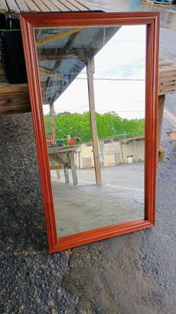 Tall Wooden Wall Mirror 