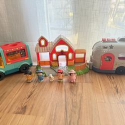 Fisher Price, Little People, Happy Kid Toy. Musical Farm, Food Truck, Camper