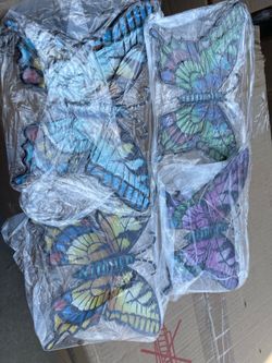 4 metal butterflies