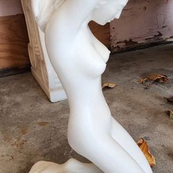 Beautiful marble maid girl woman statue