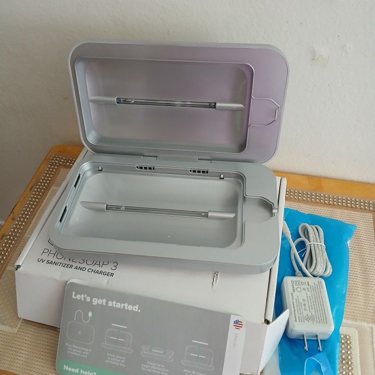 PhoneSoap 3 Cell Phone Sanitizer & Dual Universal Cell Phone Charger Box