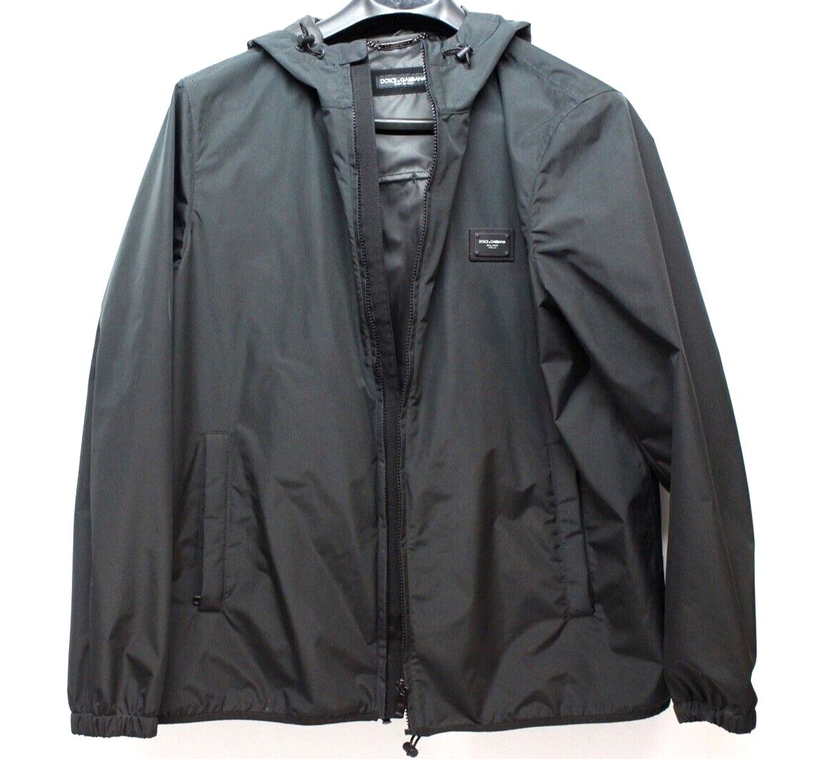 Dolce & Gabbana Men's Black Jacket with hood and branded tag