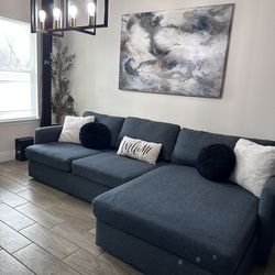 Dark Blue Chaise Sectiona