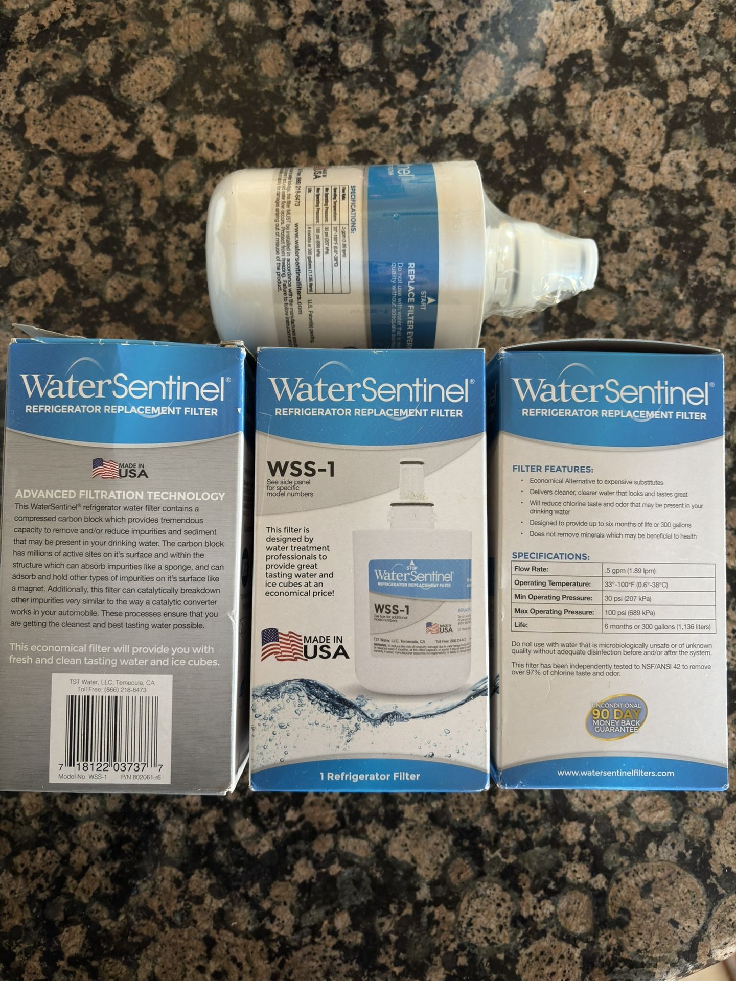 (3) Water Sentinel Refrigerator Replacement Filters