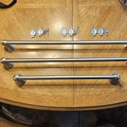 Brushed Nickle Towel Bars 2-24" 1-18"
