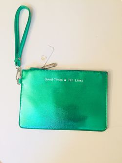 Charming Charlie green large Wristlet NWT