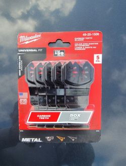 Milwaukee 1-3/8 in. Carbide Metal Cutting Oscillating Blades - 5-Pack - (49-25-1506)