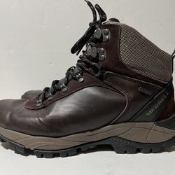 Merrell Boots Mens 9 Brown Leather Hiking Trail Shoe Waterproof