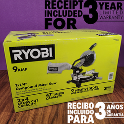 NEW Ryobi 7-1/4 in. Miter Saw Corded