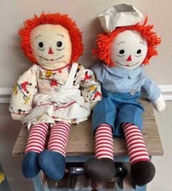 Vintage Rag Dolls with Clothes $15 for both