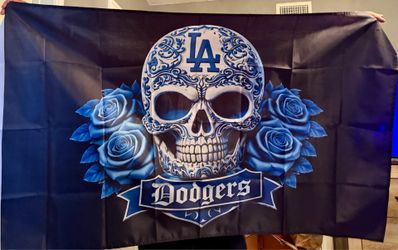 Dodgers skull flag