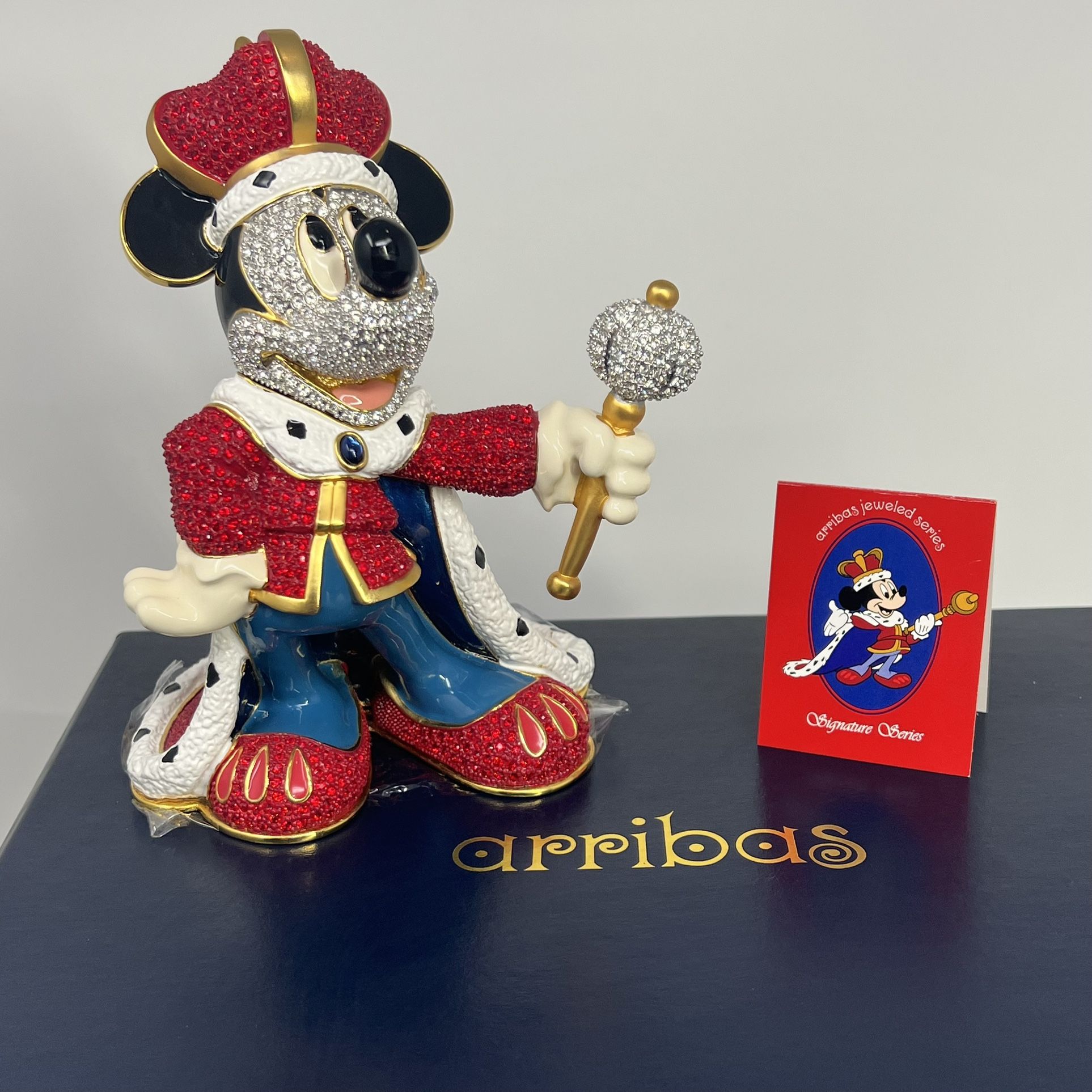 Arribas Brothers Limited Edition Disney King Mickey Mouse Jeweled Swarovski Figurine